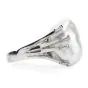 Estate Large Baroque White Pearl Platinum  Cocktail Ring