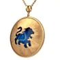 Buccellati Agate 18K Gold Zodiac Medallion Pendant 