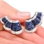 LEVIAN Mystery-Set Sapphire Diamond Gold Earrings l Dover Jewelry