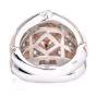 Estate Diamond Pink Coral 18K Gold Inlay Cocktail Ring