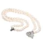 Vintage Double Strand Pearl Diamond Platinum Necklace
