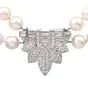 Vintage Double Strand Pearl Diamond Platinum Necklace