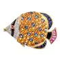 Estate Yellow sapphire Diamond Fish 18K Pin pendant