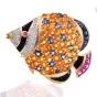 Estate Yellow sapphire Diamond Fish 18K Pin pendant