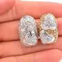   Estate Diamond Platinum 18k Gold Hoop Clip Earrings