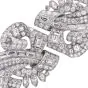 Vintage 12.82cttw Diamond Platinum Double Clip Brooch Pin