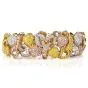 Natural Fancy pink Yellow White GIA Diamond 18K Gold Heart Bracelet