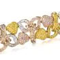 Natural Fancy pink Yellow White GIA Diamond 18K Gold Heart Bracelet
