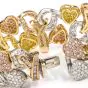 Natural Fancy pink Yellow White GIA Diamond 18K Gold Heart Bracelet