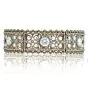 Buccellati Rose Cut Diamond 18K Silver Flower Flex Bracelet-Dover Jewelry