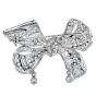 Vintage Art Deco Diamond Platinum Large Bow Brooch Pin Pendant 