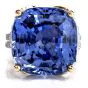 GIA Certified Ceylon No Heat 35.34 carat Sapphire Diamond Platinum 18K Ring