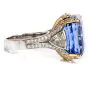 GIA Certified Ceylon No Heat Sapphire Diamond Platinum 18K Gold Cocktail Ring