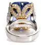 GIA Certified Ceylon No Heat Sapphire Diamond Platinum 18K Gold Cocktail Ring