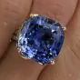 GIA Certified Ceylon No Heat 35.34 carat Sapphire Diamond Platinum 18K Ring