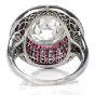 Vintage Art Deco 6.05ct Old European Cut Diamond Ruby Platinum Ring