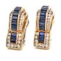 C. Krypell Diamond Sapphire 18K Gold Earrings