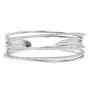 Modern Crossover 3.85cts Diamond 18K White Gold Cuff Bangle Bracelet
