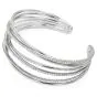 Modern Crossover 3.85cts Diamond 18K White Gold Cuff Bangle Bracelet