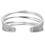 Modern Crossover 3.85cts Diamond 18K White Gold Cuff Bangle Bracelet