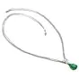 Estate Asscher-Cut Diamond Vivid Green Emerald 18K Gold Dangle Drop Pendant Necklace