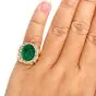 Buccellati Vintage  Fine Cabousion Emerald Diamond 18K Gold Ring