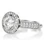 Estate Round Natural Diamond 14K White Gold Halo Engagement Ring