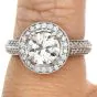 Estate Round Natural Diamond 14K White Gold Halo Engagement Ring