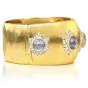 Buccellati Vintage Cabochon Blue Sapphire 18K Gold Cuff Bracelet