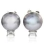 Estate Diamond 14mm Gray South Sea Pearl Platinum Clip-on Stud Earrings