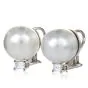  Estate 15mm South Sea Pearl 0.95cts Diamond White Gold Classic Clip On Earrings