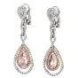 GIA Natural Fancy Light Pink Diamond Platinum Gold Dangle Earrings