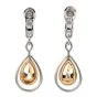 GIA Natural Fancy Light Pink Diamond Platinum Gold Dangle Earrings