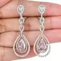 GIA Natural Fancy Light Pink Diamond Platinum Gold Dangle Earrings