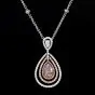 3.76cts GIA Natural Light Pink Platinum18k Diamond Necklace Pendant