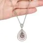 3.76cts GIA Natural Light Pink Platinum18k Diamond Necklace Pendant