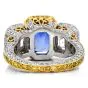 9.89 carats No-Heat Ceylon GIA Sapphire Fancy Diamond three stone Platinum Ring