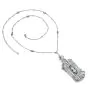 Antique Art Deco Diamond Emerald Platinum Bow Brooch Pendant Necklace 