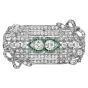Antique Art Deco Diamond Emerald Platinum Bow Brooch Pendant Necklace Necklace