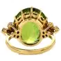 Estate Peridot Diamond 18K Yellow Gold British Cocktail Ring