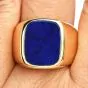 Estate Lapiz Lazuli 18K Yellow Gold Men's Signet Ring
