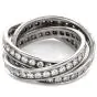 Cartier Diamond 18K White Gold Classic Trinity Band Rolling Ring Size 50