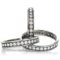 Cartier Diamond 18K White Gold Classic Trinity Band Rolling Ring Size 50