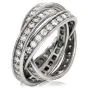 Cartier Diamond 18K White Gold Classic Trinity Band Rolling Ring Size 50