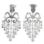 Orianne Collins 42.0cts Pear Cut Diamond 18K White Gold Chandelier Dangle Drop Earrings