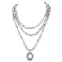 Modern Ivanka Trump Diamond  Pearl 18K Gold Pendant 66'' Long Strand Necklace