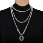 Modern Ivanka Trump Diamond  Pearl 18K Gold Pendant 66'' Long Strand Necklace