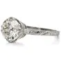 Antique Edwardian Old European Diamond Platinum Filigree Solitaire Engagement Ring