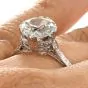 Antique Edwardian Old European Diamond Platinum Filigree Solitaire Engagement Ring