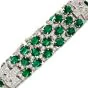 Diamond Emerald 18K White Gold Geometric Link Bracelet